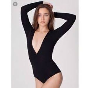American apparel cross v bodysuit eggplant 🍆